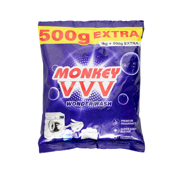 MONKEY VVV WONDER WASH DETERGENT POWDER 1.5 KG