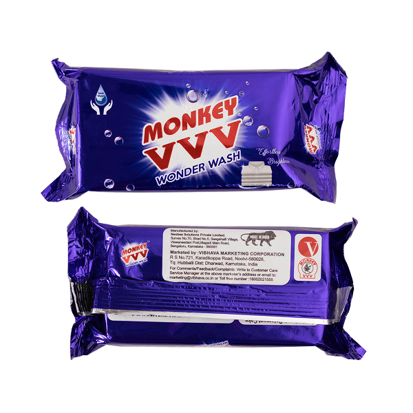 MONKEY VVV WONDER WASH DETERGENT CAKE 300 GMS (METALIC BLUE)
